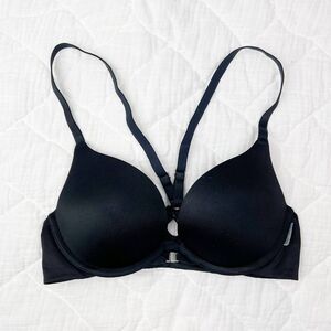 Aerie Brooke Push-Up Bra 32B Black Adjustable Straps Underwired